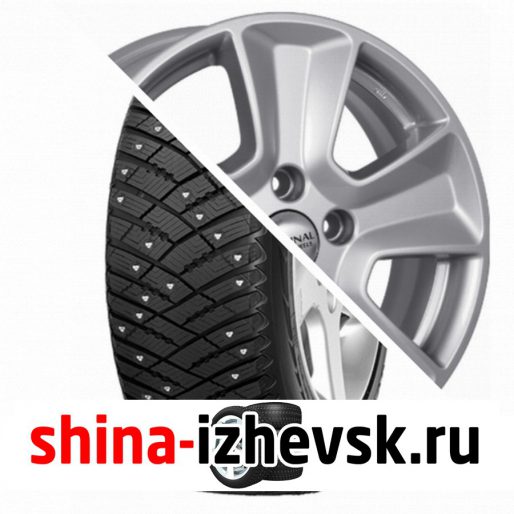 Колесо в сборе Goodyear Ultra Grip Ice Arctic 215/65 R16 T 98 + СКАД KL-263 Renault Duster 6.5xR16 5×114.3 ET50 DIA66.1 Серебристый в Ижевске